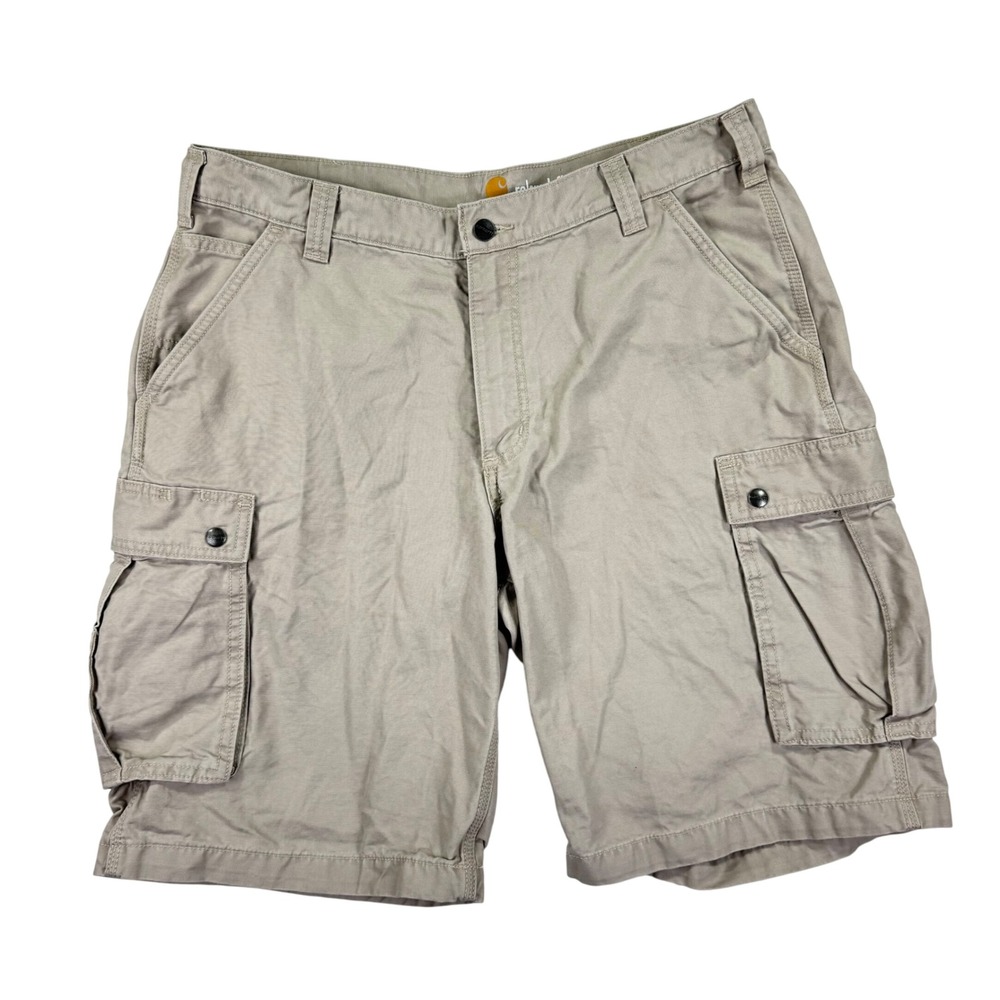 Carhartt Relaxed Fit Cargo Shorts Mens 38 Tan Beige Utility Outdoor Work Hiking‎